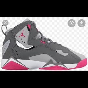 Pink and grey Jordan true flights